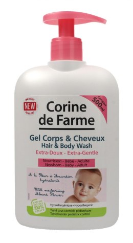 Corine de Farme BeBe Extra delikatny żel do mycia ciała i włosów 2w1 migdałowy 500ml