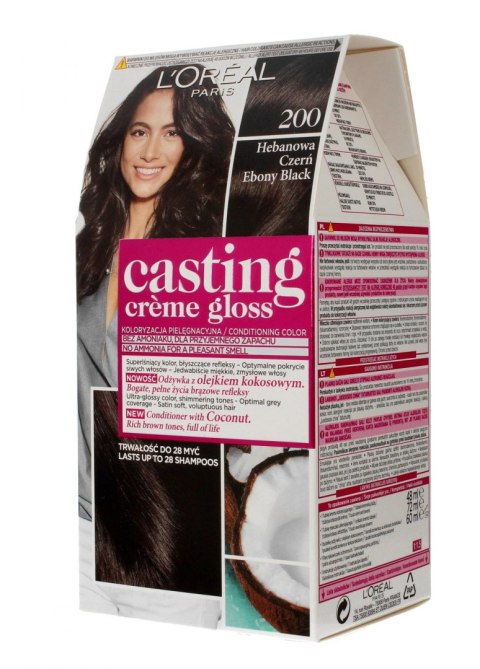 Casting Creme Gloss Krem koloryzujący nr 200 Hebanowa Czerń 1op.