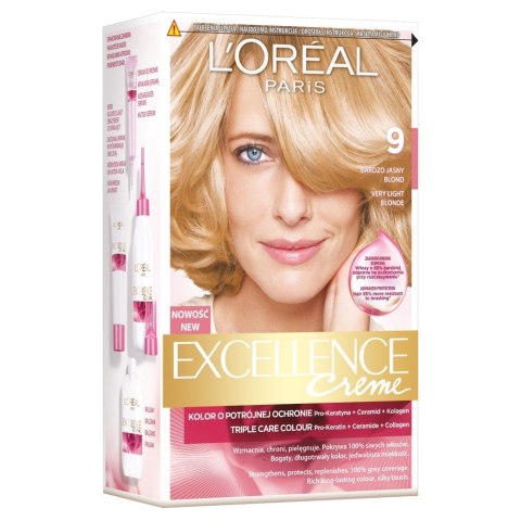 L'Oreal Excellence Creme Krem koloryzujący 9 bardzo jasny blond