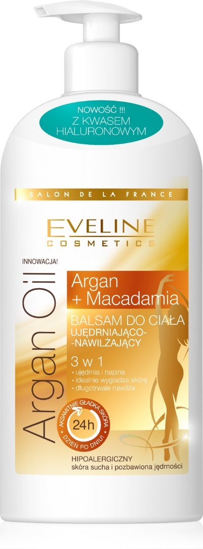 Eveline Salon De La France Balsam do ciała ujędrniająco-nawilżający 3w1 Argan Oil & Macadamia 350ml