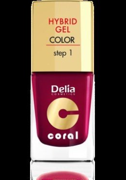 Delia Cosmetics Coral Hybrid Gel Emalia do paznokci nr 12 bordowy 11ml