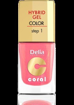 Delia Cosmetics Coral Hybrid Gel Emalia do paznokci nr 16 ciepły średni róż 11ml