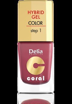 Delia Cosmetics Coral Hybrid Gel Emalia do paznokci nr 18 marsala 11ml