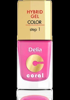 Delia Cosmetics Coral Hybrid Gel Emalia do paznokci nr 22 landrynkowy róż 11ml