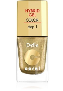 Delia Cosmetics Coral Hybrid Gel Emalia do paznokci nr 28 złoty 11ml