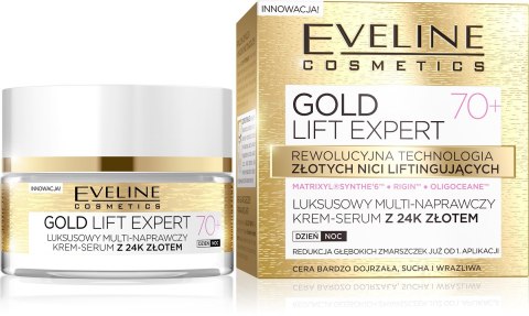 Eveline Gold Lift Expert 70+ Krem-serum multi-naprawczy na dzień i noc 50ml