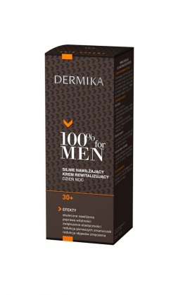 Dermika 100% for Men Krem 30+ silnie nawilżający i rewitalizujący na dzień i noc 50ml