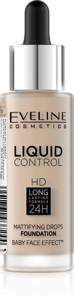 Eveline Liquid Control HD Podkład do twarzy z dropperem nr 010 Light Beige 32ml