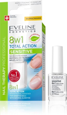 Eveline Nail Therapy Lakier odżywka Total Action 8w1 Sensitive 12ml