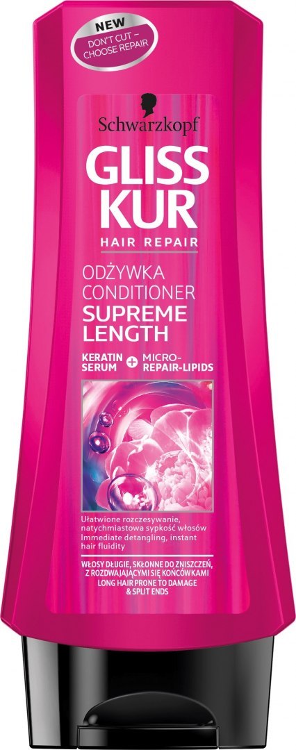 Schwarzkopf Gliss Kur Supreme Length Odżywka do włosów ułatwiająca rozczesywanie 200ml