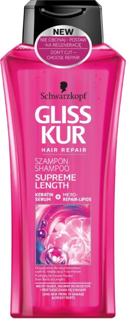 Schwarzkopf Gliss Kur Supreme Length Szampon do włosów oczyszczający 400ml