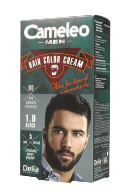Delia Cosmetics Cameleo Men Krem koloryzujący do włosów,brody i wąsów nr 1.0 czarny 1op.