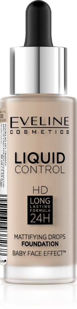 Eveline Liquid Control HD Podkład do twarzy z dropperem nr 030 Sand Beige 32ml