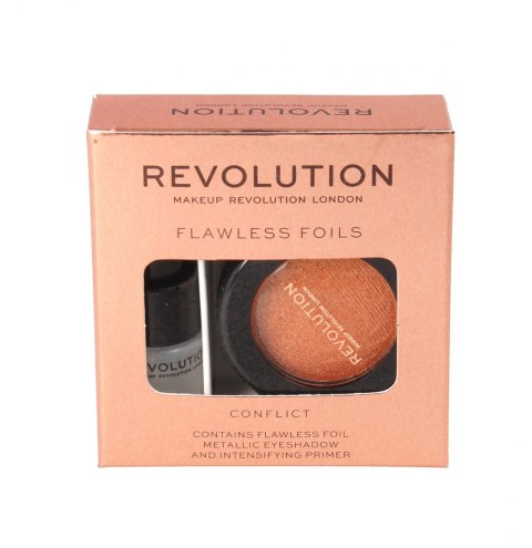 Makeup Revolution Flawless Foils Cień do powiek metaliczny+baza Conflict 1op.