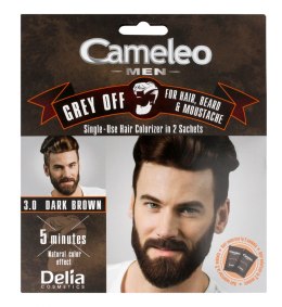 Delia Cosmetics Cameleo Men Krem koloryzujący do włosów,brody i wąsów nr 3.0 dark brown 15mlx2