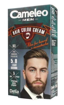 Delia Cosmetics Cameleo Men Krem koloryzujący do włosów,brody i wąsów nr 5.0 Light Brown 1op.