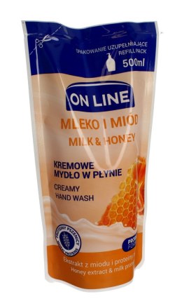 On Line Mydło kremowe w płynie Mleko i Miód - uzupełnienie 500ml