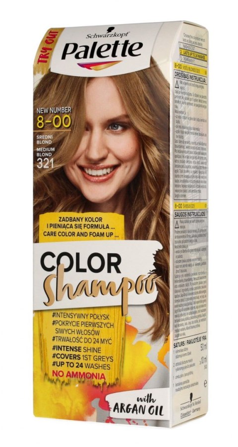 Palette Color Shampoo Szampon koloryzujący nr 8-00 (321)Średni Blond 1op.