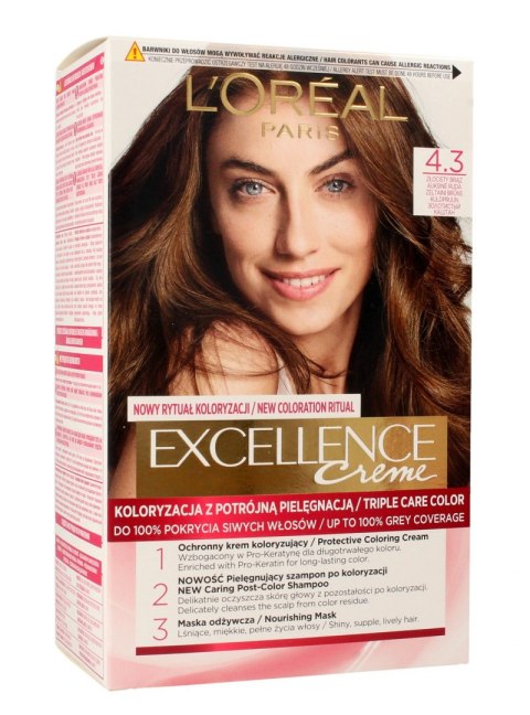 L'Oreal Excellence Creme Krem koloryzujący 4.3 Złocisty Brąz 1op.