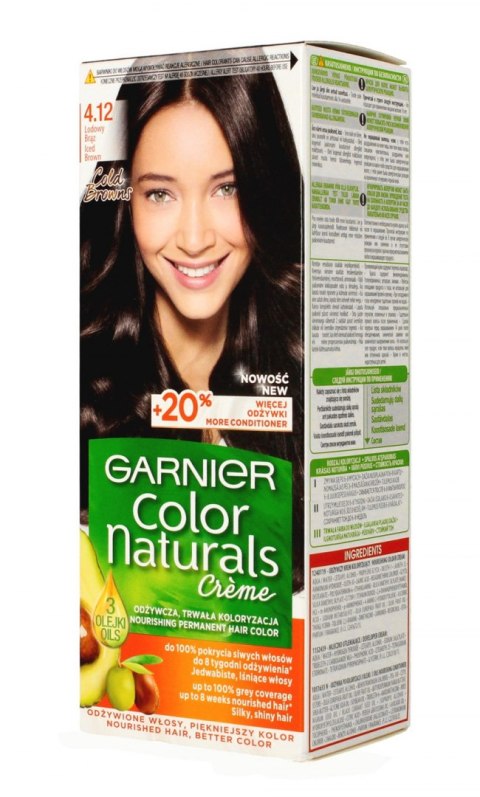 Garnier Color Naturals Krem koloryzujący nr 4.12 Lodowy Brąz 1op.