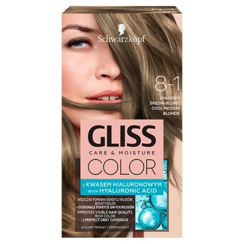 Schwarzkopf Gliss Color Krem koloryzujący nr 8-1 Chłodny Średni Blond 1op.