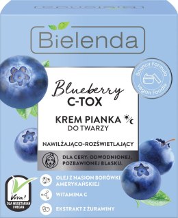 Bielenda Blueberry C-TOX Krem-pianka do twarzy nawilżająco-rozświetlający na dzień i noc 40g