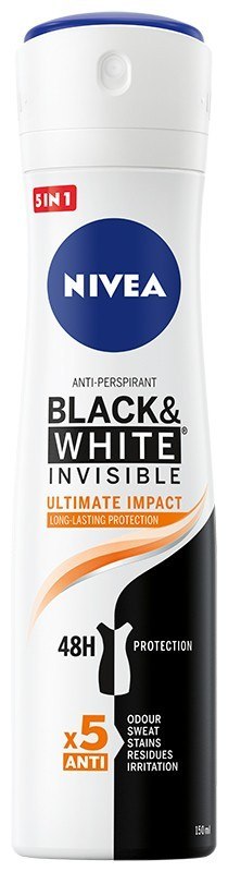 Nivea Dezodorant BLACK& WHITE INVISIBLE Ultimate Impact 5in1 spray 150ml