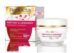 Perfecta Peptydy & Ceramidy 50+ Krem na dzień i noc Redukcja zmarszczek i nawilżenie 50ml