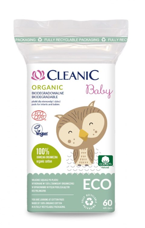 Cleanic Baby Eco Płatki dla niemowląt i dzieci Organic - biodegradowalne 1op.-60szt