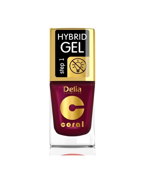 Delia Cosmetics Coral Hybrid Gel Emalia do paznokci nr 61 Perłowa Malina 11ml