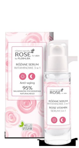 Floslek Rose for Skin Różane Serum witaminowe 3w1 na dzień i noc 30ml