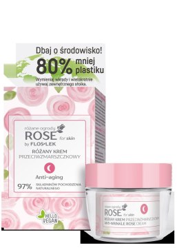 Floslek Rose for Skin Różany Krem przeciwzmarszczkowy na noc ECO zestaw 50ml