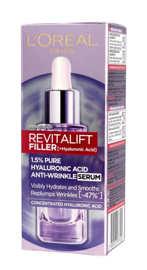 L'Oreal REVITALIFT FILLER Serum przeciwzmarszczkowe 1.5% czystego kwasu hialuronowego 30ml
