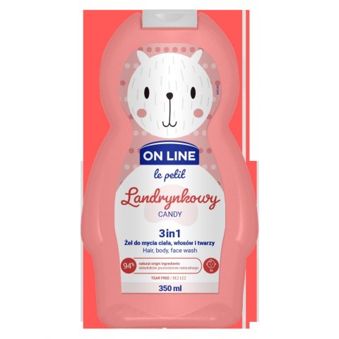 On Line Le Petit Żel do mycia ciała,włosów i twarzy 3w1 dla dzieci Landrynkowy 350ml