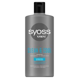 Syoss Men Clean & Cool Szampon odświeżający - włosy normalne i przetłuszczające 440ml