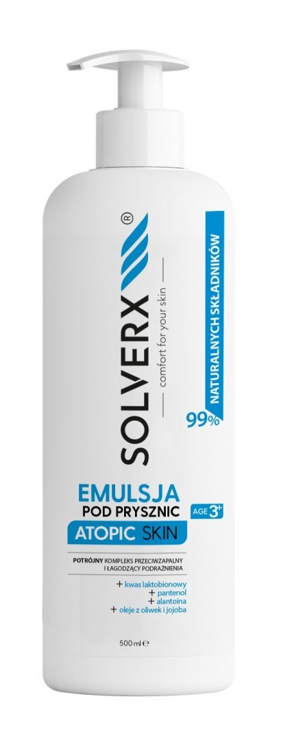 SOLVERX Atopic Skin Emulsja pod prysznic - łagodząca podrażnienia i przeciwzapalna 500ml