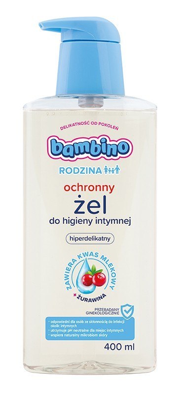 Bambino Rodzina Kremowy Żel ochronny do higieny intymnej Żurawina 400ml