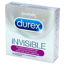 Durex Prezerwatywy Invisible Extra Lubricated 3szt
