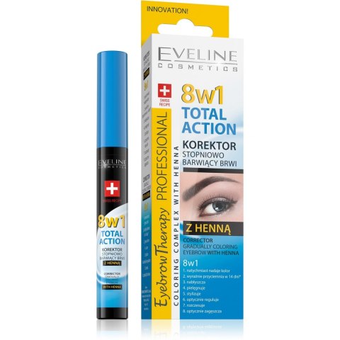 Eveline Eyebrow Professional Korektor do brwi z henną Total Action 8w1 10ml