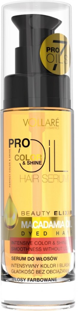 Vollare Pro Oils Color & Shine Serum do włosów farbowanych Macadamia Oil 30ml