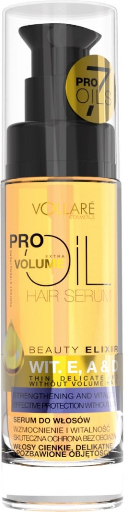 Vollare Serum do włosów cienkich i delikatnych Witaminy E,A i D Pro Oils Extra Volume 30ml