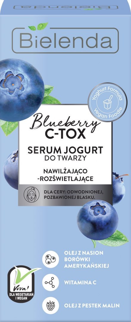 Bielenda Blueberry C-TOX Serum Jogurt do twarzy nawilżająco-rozświetlające 30ml