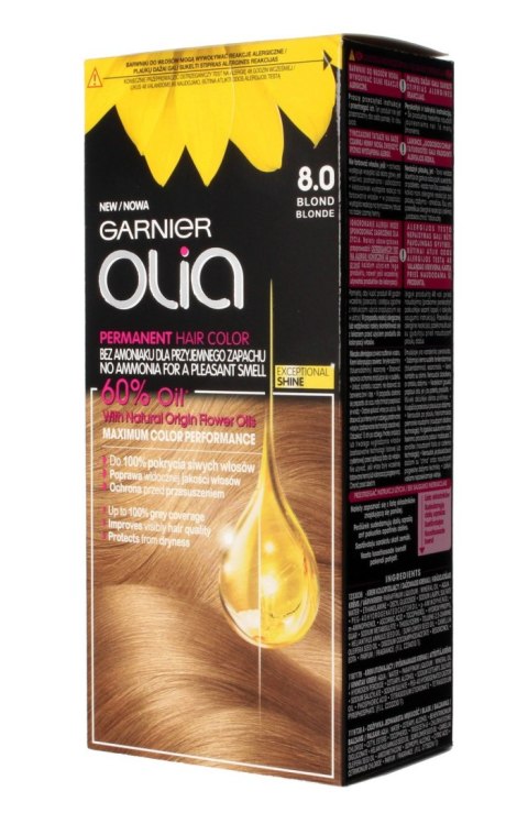 Garnier Olia Farba do włosów nr 8.0 Blond 1op.