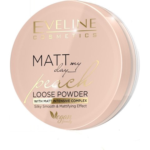 Eveline Matt My Day Puder sypki wygładzająco-matujący Peach - Vegan Friendy 6g