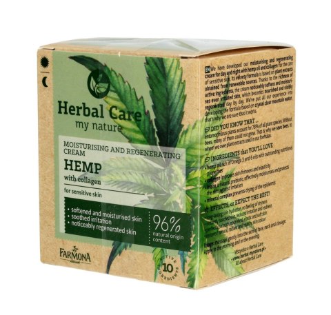 Farmona Herbal Care Hemp Krem nawilżająco-regenerujący - cera wrażliwa 50 ml