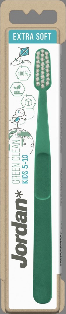 Jordan Green Clean Szczoteczka do zębów dla dzieci 5-10 lat - extra soft (mix kolorów) 1szt