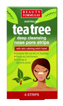 Beauty Formulas Tea Tree Głęboko oczyszczające paski na nos 1op-6szt