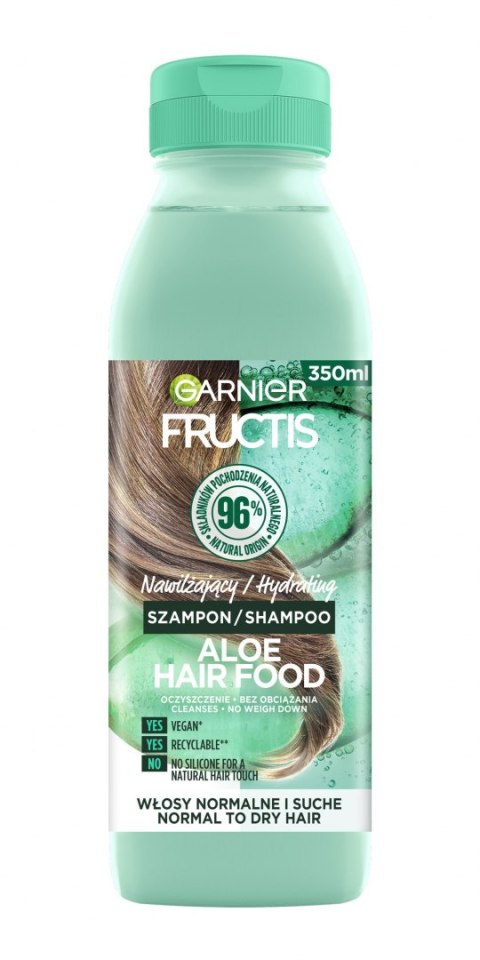 Fructis Hair Food Aloe Szampon nawilżający do włosów normalnych i suchych 350ml