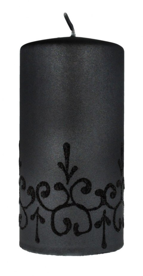 ARTMAN Świeca ozdobna Tiffany - walec średni czarny 1szt