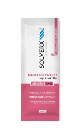 Solverx Sensitive Skin Maska łagodząca do twarzy,szyi i dekoltu do cery wrażliwej 10ml